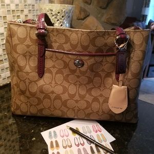 Coach NWOT Signature Jordan double zip carryall